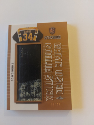 2017-18 Leaf Stickwork Goalie Sticks #3 Byron Dafoe /15