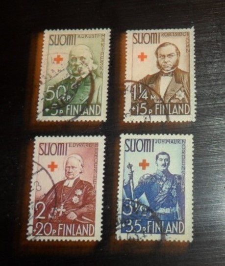 LAPE 204.205.206.207. PUNAINEN RISTI 1938 LEIMATTUNA