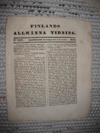 Sanomalehti : Finlands Allmänna Tidning 16.11.1843