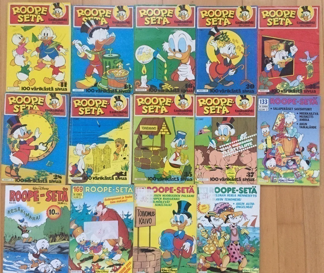 Roope-Setä -lehtiä 12 kpl (1980-1993) Hyväkuntoisia!