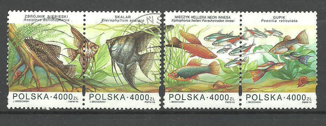 KALAT akvaariokaloja eläinaiheinen sarja PUOLA 1994 o