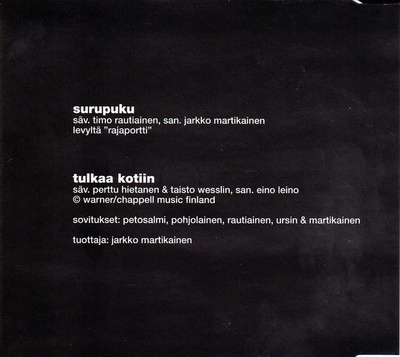 Timo Rautiainen & Trio Niskalaukaus: Surupuku CD-single