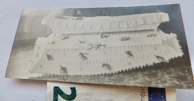 VANHA Valokuva Vainaja Arkussa 1920-l