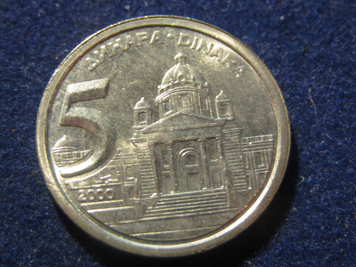 5 dinara 2000. Jugoslavia