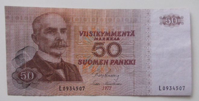50 mk  1977 Suomi, Ståhlberg, L sarja