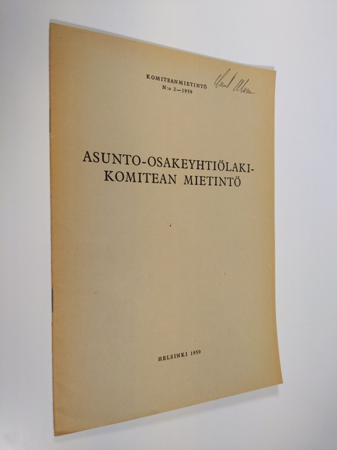 Asunto-osakeyhtiölakikomitean mietintö
