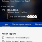 ICE CAGE 9 3 vierekkäistä lippua yläkatsomossa - pikkukuva 2