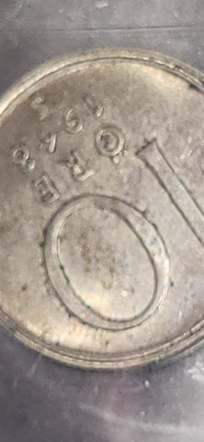 10 Öre 1948 hopeaa kolikko