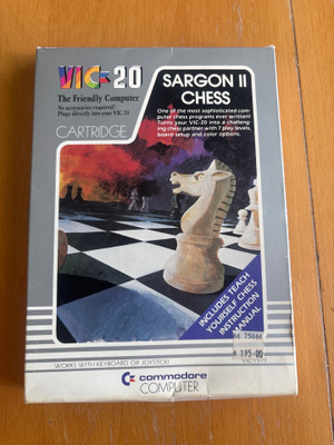 Commondore VIC-20 ”Sargon 2 II Chess”-pelin pakkaus