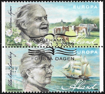 Åland 2007 V 20 Kirjailijoita EP LOISTO PARI LaPe 305+303