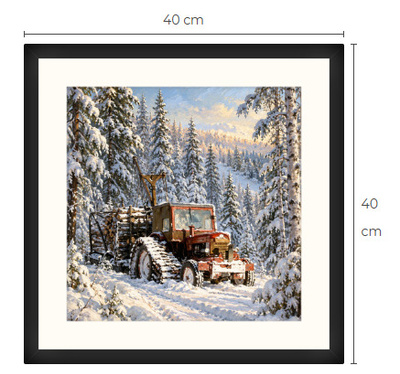 Uusi BM Volvo metsäkone traktori art print 40 cm x 40 cm