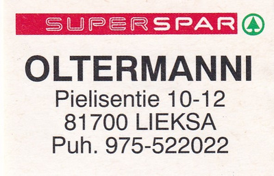 Lieksa, OLTERMANNI  , SPAR  b588