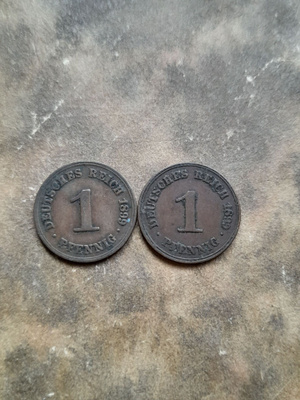 Saksa 1 pfennig 1899 A, 2 kpl