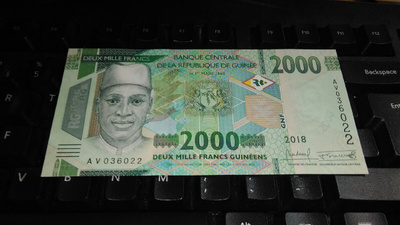 Guinea 2000 Francs 2018 P48 UNC