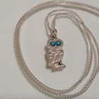 Hopea Evil Eye Pöllö riipus panssari ketjulla 925 - pikkukuva 1