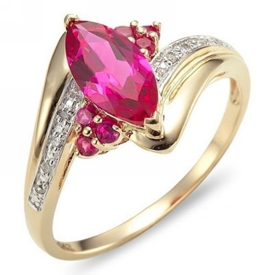 64 .. 18 KGF Kulta Ruby Fashion Todella Kaunis .. Sormus