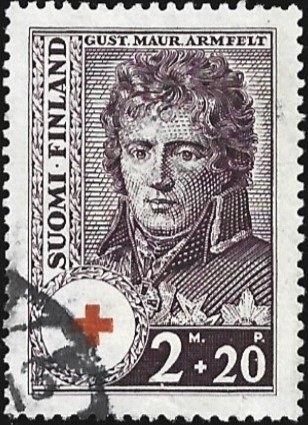 1936 Punainen Risti 2 mk + 20 p leimattu LaPe 195