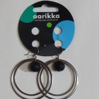 Aarikka korvakorut - renkaat + puuhelmet - pikkukuva 3
