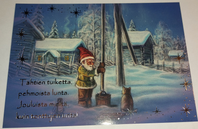 Hopea/Kultafolioitu joulukortti