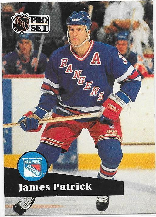 1991-92 ProSet #164 James Patrick New York Rangers