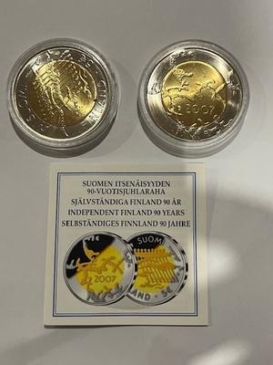Suomi 2007 5 € Itsenäisyys 90 vuotta