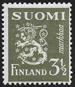 1942 M-30 Leijona 3:50 mk vaaleanoliivi ** Lape 265 a SP Lm4