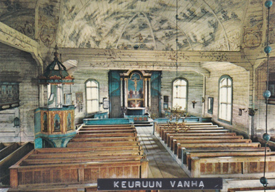 KIRKKOKORTTI - KEURUUN VANHA KIRKKO - SISÄKUVA - 3