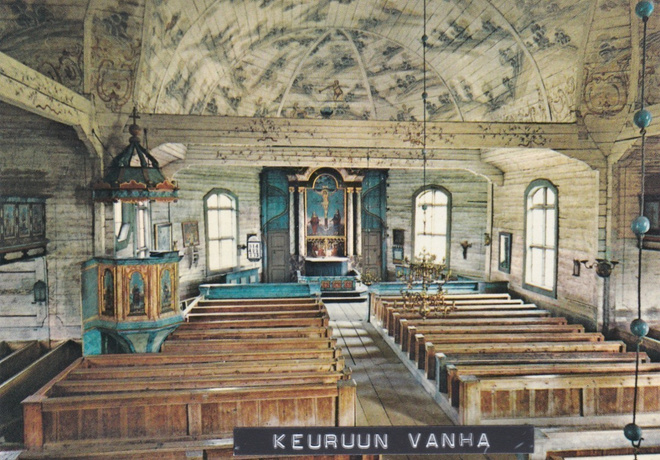 KIRKKOKORTTI - KEURUUN VANHA KIRKKO - SISÄKUVA - 3