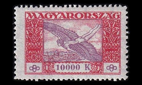Unkari 388 ** Lentoposti 10000 Kr (1924)