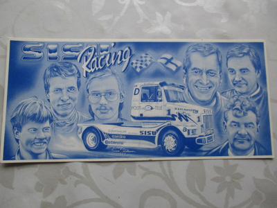 POSTIKORTTI RACING desing. Simo Riikonen v. 1992 KULKEMATON
