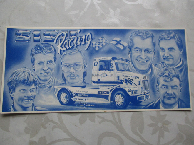 POSTIKORTTI RACING desing. Simo Riikonen v. 1992 KULKEMATON