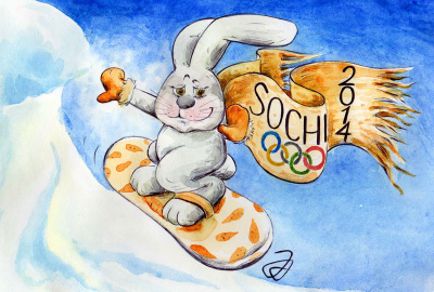 Jänis lumilaudalla, Sochi talviolympialaiset 2014 #3004D