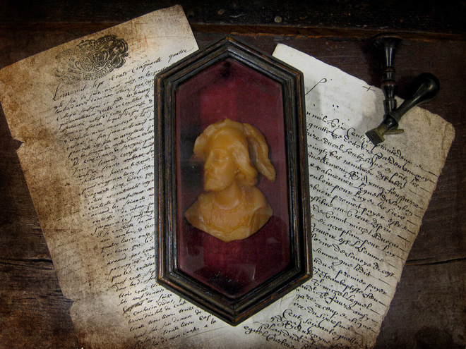 1800-luvun vahakuva – Shakespeare arkussa