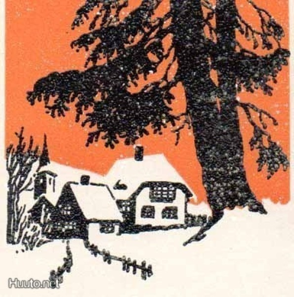 JUGEND / Lumipeitteiset talot ja ruskottava taivas. 1900-l.