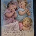 KULKEMATON KAUNIS KULTAKORISTELTU ENKELI KORTTI - pikkukuva 1