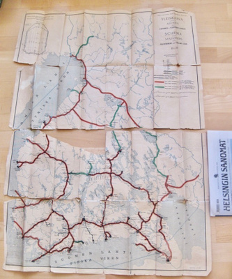 VANHA Kartta Yleiskava VR Rautatiet Asemat ym 1920