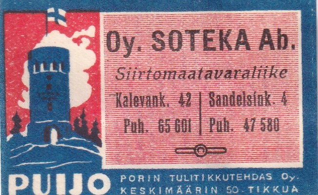 Oy. Soteka Ab. Kalevank. 42, Sandelsink. 4  b576