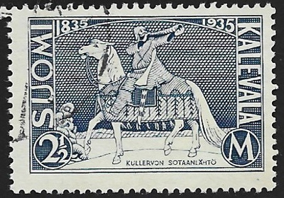 1935 Kalevalan 100 -vuotisjuhla 2 ½ mk leimattu LaPe 193