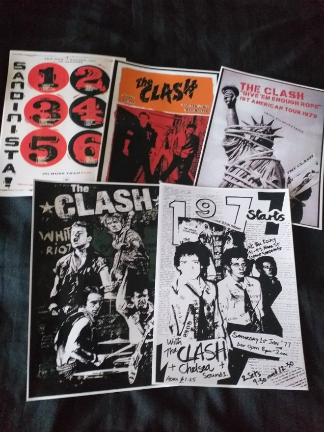 THE CLASH -- juliste setti x5 A4 (Upea Lahja!) #3