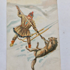 VANHA Postikortti Lappi Kansallisipuku Metsästys ym 1921 - pikkukuva 1
