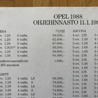 Hinnasto Opel 1988 Corsa Kadett Ascona Omega Senator Manta - pikkukuva 2