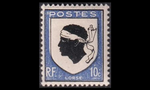 Ranska 752b ** Vaakuna Korsika sininen (1946)
