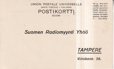 Tampere. Suomen Radiomynti Yhtiö. e301