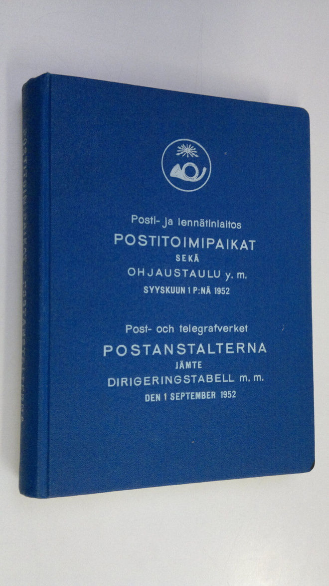 Postitoimipaikat sekä ohjaustaulu y.m. Syyskuun 1 p:nä 1952