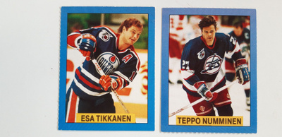 Esa Tikkanen ja Teppo Numminen kortit 1980 vaiheilta