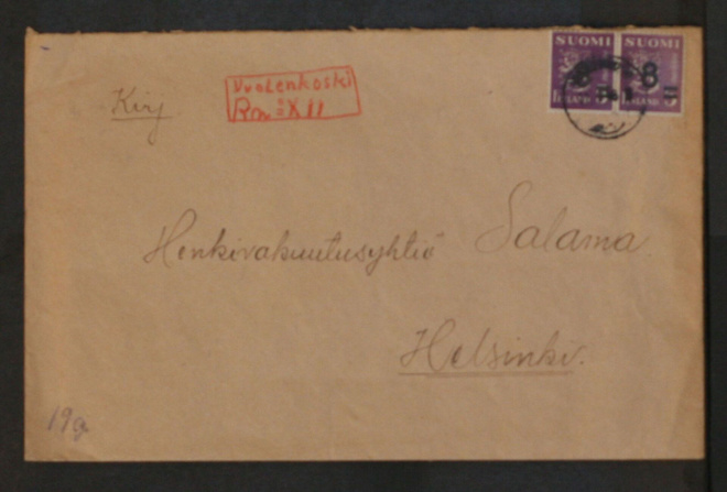 # 22900 # R-Vuolenkoski kirje Helsinki