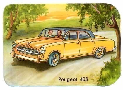 PZB 1346 / AUTONELKKU: Peugeot 403 - pariskunta ajelulla.