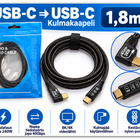 USB-C Thunderbolt 4 kulmakaapeli 40Gbps 240W 8K /1,8m #32140 - pikkukuva 1