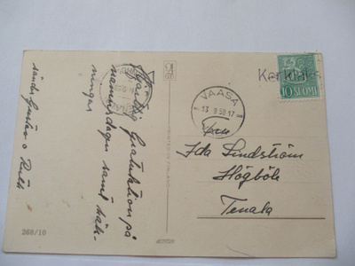 1958 Kerklaks rivil s + Vaasa kortilla