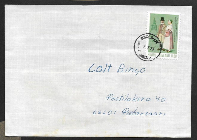 Postilähetys - Kansanpuku (LAPE 710) Kälviä 7.3.1973
